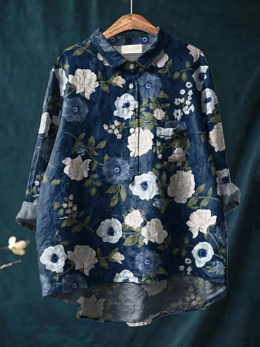 Laura | Camicia Casual con Stampa Floreale Artistica