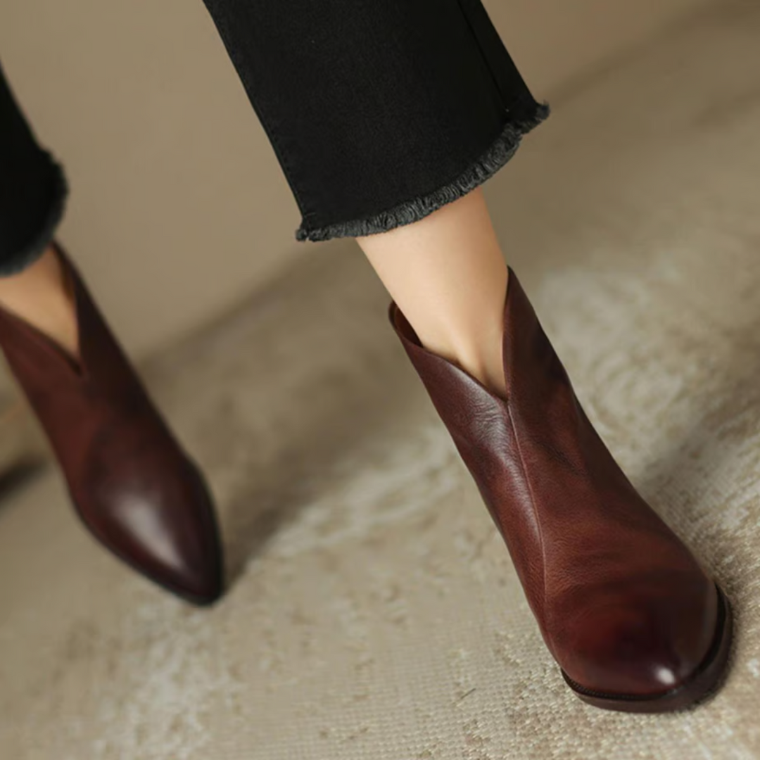Jitka™ | Eleganti scarpe in pelle con tacco basso
