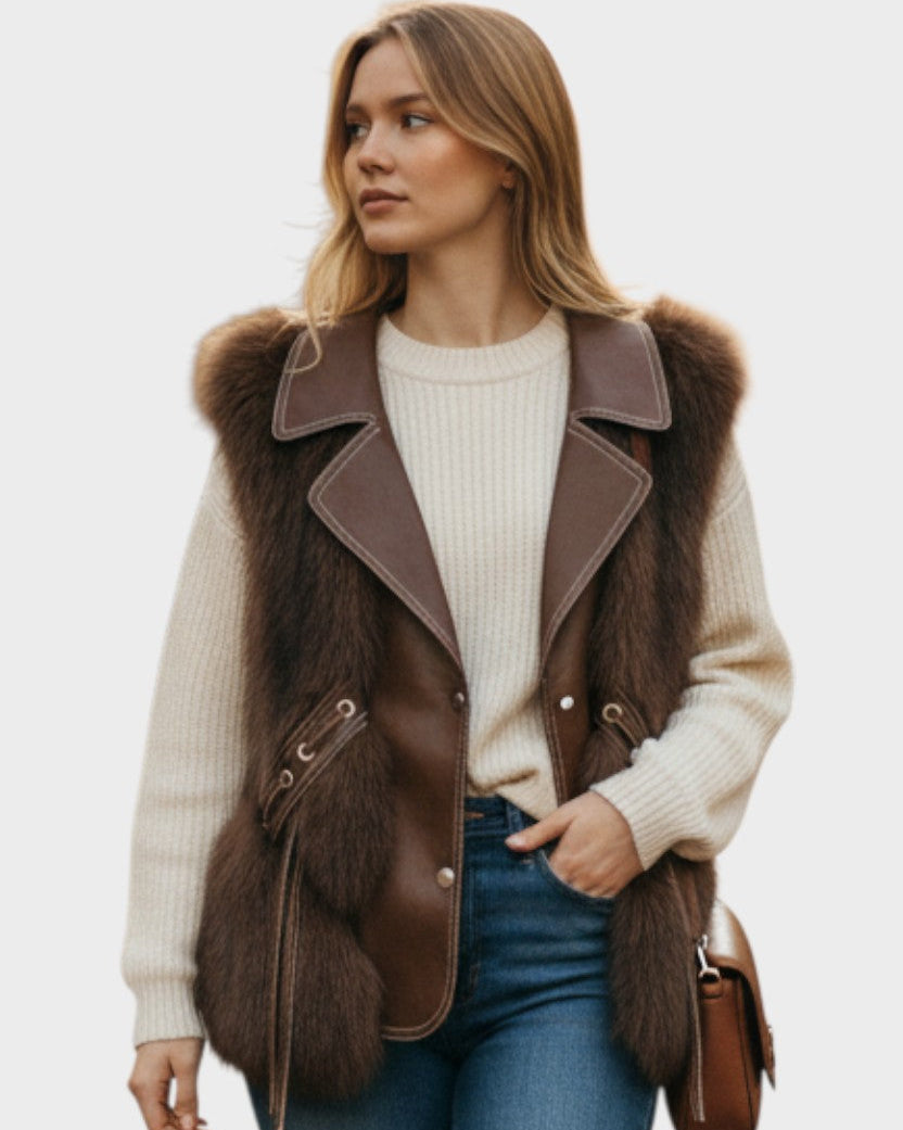 Alina™ gilet in pelle – Elegante e senza tempo