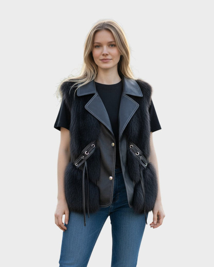 Alina™ gilet in pelle – Elegante e senza tempo