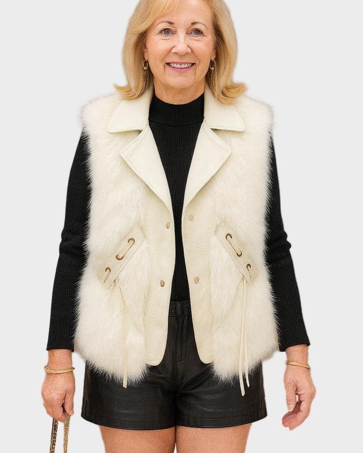 Alina™ gilet in pelle – Elegante e senza tempo
