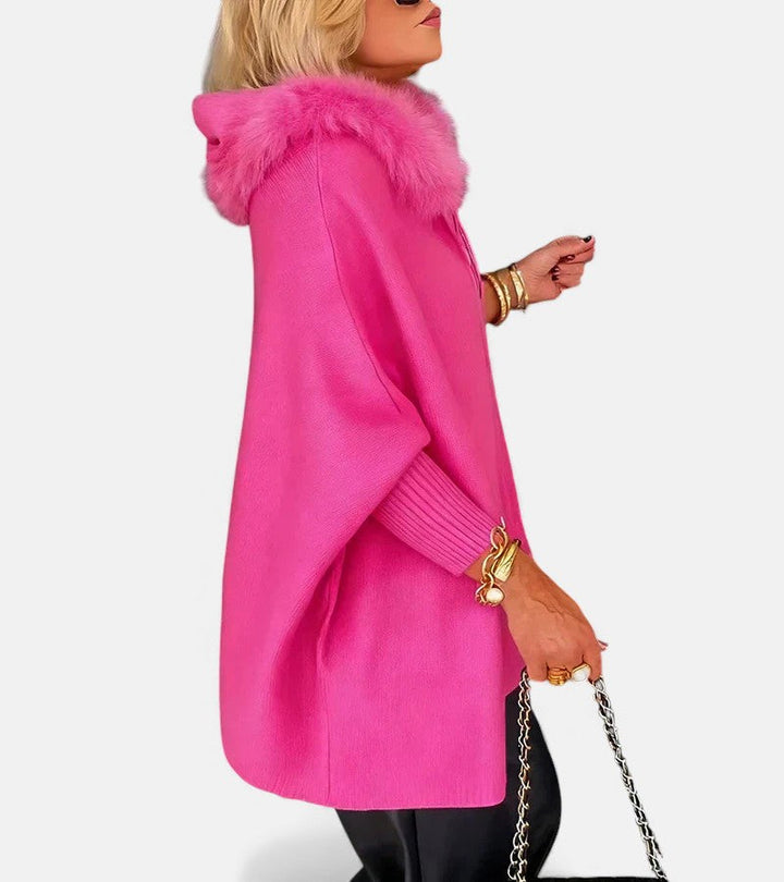 Monika – Cappotto da donna comodo con cappuccio e tasche