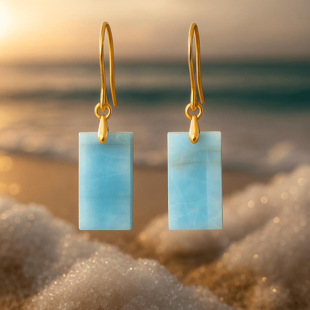 Orecchini con pietre blu brillanti