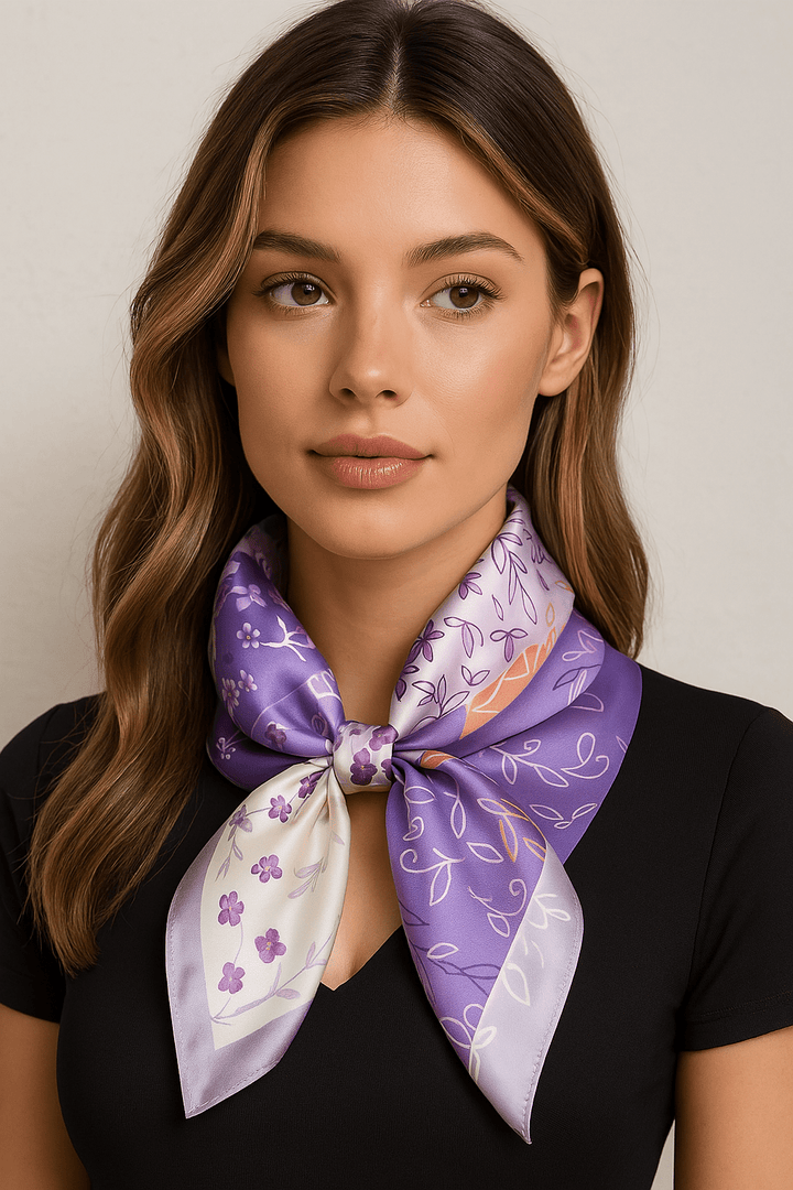 Violetta - sciarpa all'uncinetto (100% seta - 68cm)